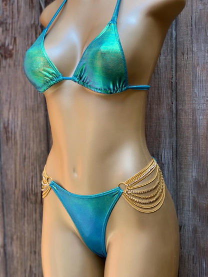 Rhinestone Chain Bikini Set (The Jali) - Bikinis By Ashley Gates